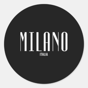 Milano Milan Italien Clic Grafisk Designer Mode S Runt Klistermärke