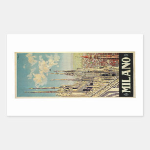 Milano Milan Italien Vintage resor Classic Rektangulärt Klistermärke