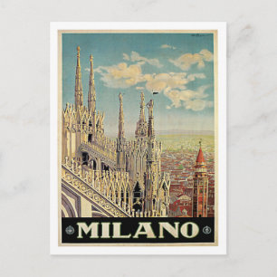 Milano Milan Italien Vintage resor Vykort