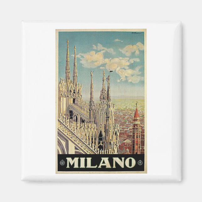Milano Milan italienvintage resor Magnet (Framsidan)