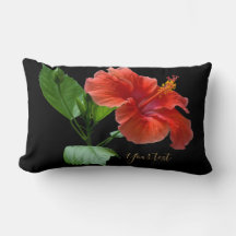 Milano Red Hibiscus Lumbar Dekorativ kudde