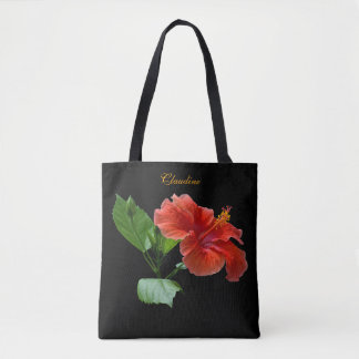 Milano Red Hibiscus Square Anpassningsbar Shoulder Tygkasse