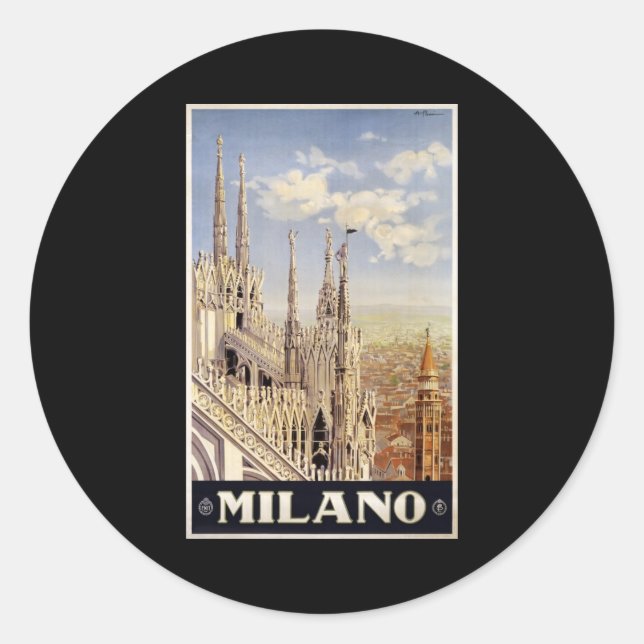 Milano Runt Klistermärke (Framsida)