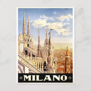 Milano, vykort för Italien Vintage resor