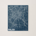 Milanos Italien Minimalist City Karta Line Art i B Pussel<br><div class="desc">Milan Italien Minimalist City Karta Line Art i Blue Puzzle</div>