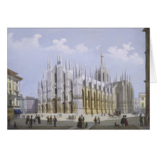Milanos katedral från "Views of Milan and dess Env Hälsningskort
