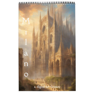 Milanos stad, fantasi inom digital konst, kalender