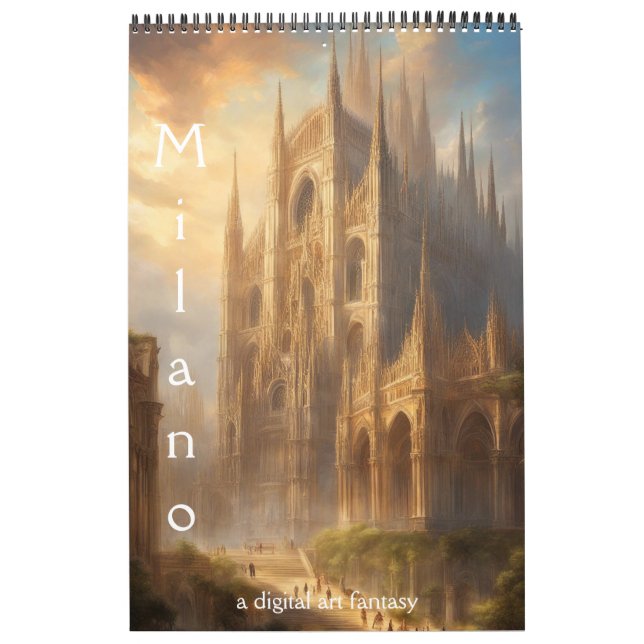 Milanos stad, fantasi inom digital konst, kalender (Omslag)