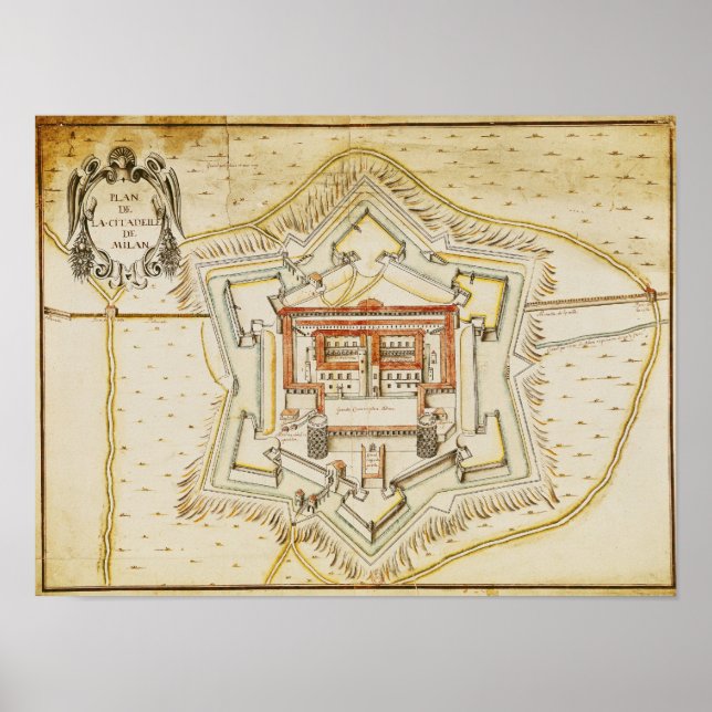 Milanos stadsplan poster (Framsidan)