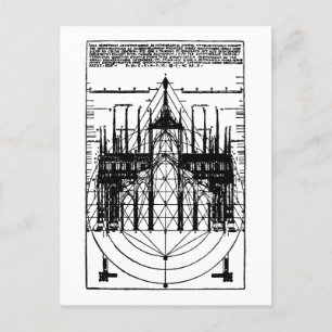 Milanos vitruvianska katedral 1521 vykort