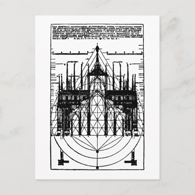 Milanos vitruvianska katedral 1521 vykort (Framsida)