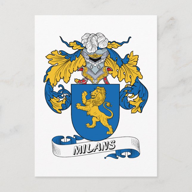 Milans Family Crest Vykort (Framsida)