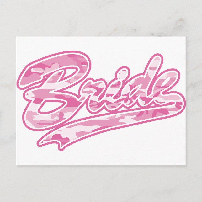 Milatary Rosa Bride Camouflage Vykort (Framsida)
