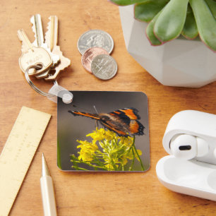 Milberts Tortoiseshell Butterfly Close Photo Nyckelring