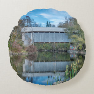 Milby Covered Bridge Rund Kudde