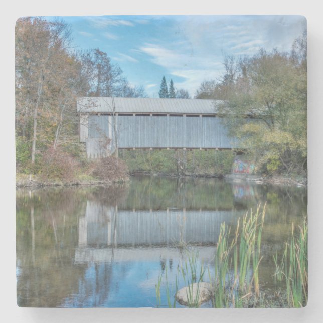 Milby Covered Bridge Underlägg Sten (Framsidan)