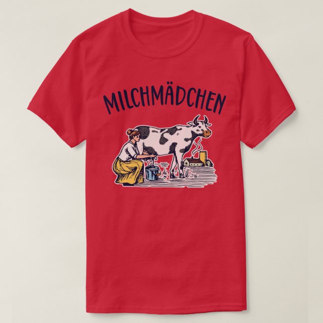 Milchmdchen Molkerei retro T Shirt (Design framsida)