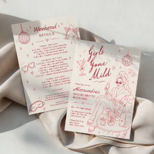 Mild Fest Bachelorette-resplanering Party Inbjudningar