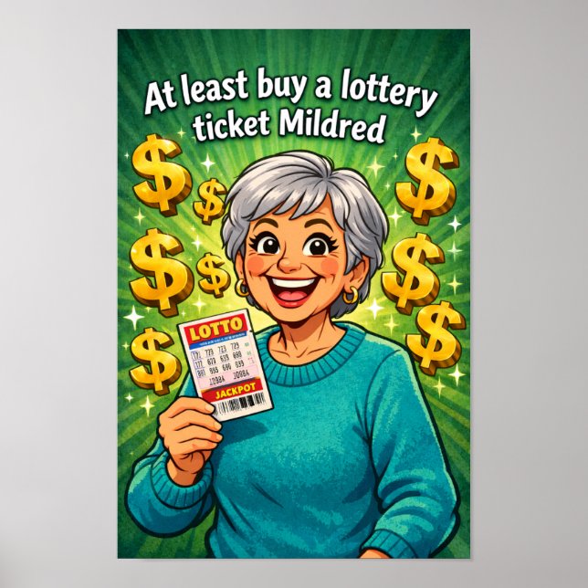 Mildreds lyckliga lotterimoment poster (Framsidan)