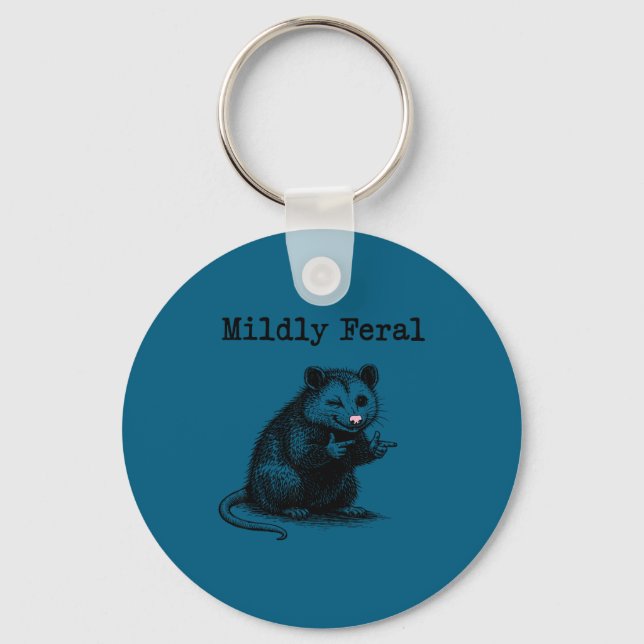 Mildt Vild Opossum Meme Älskare Nyckelring (Framsida)