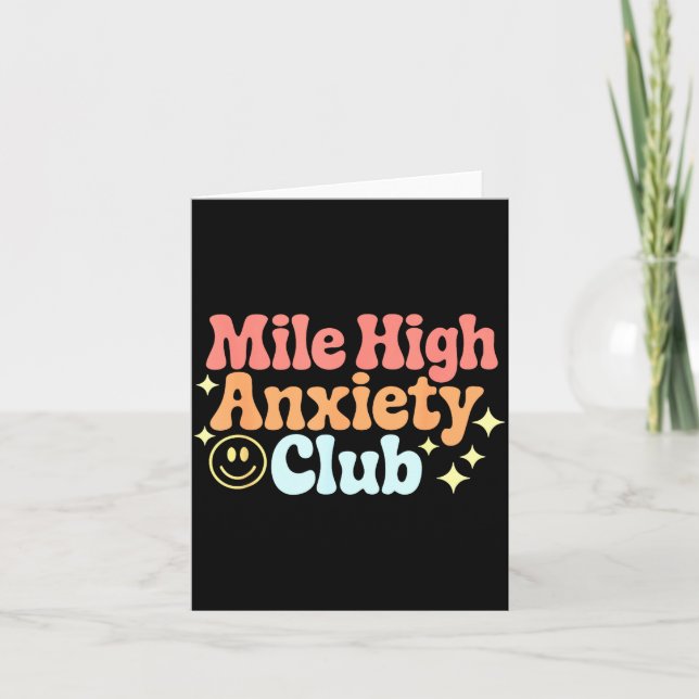 Mile High Anxiety Club Funny Design  Kort (Framsida)