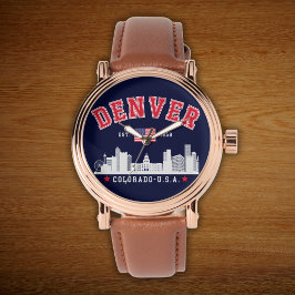 Mile High City Skyline Illustration Armbandsur