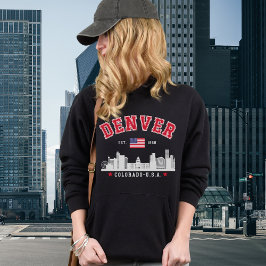 Mile High City Skyline Illustration T Shirt