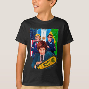 Milei Presidente 2023 Donald Trump Jair Bolsonaro T Shirt