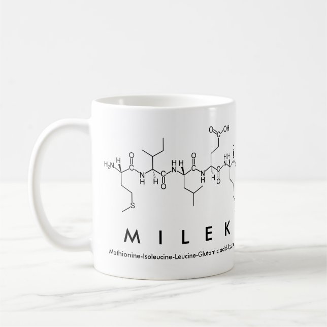 Milek peptide namn mugg (Vänster)