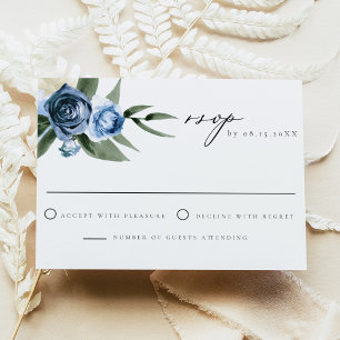 MILENA Dusty Blue Blommigt Bröllop OSA Card Inbjudningar