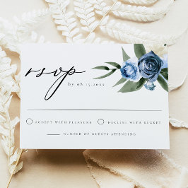 MILENA Dusty Blue Blommigt Bröllop OSA Card Inbjudningar