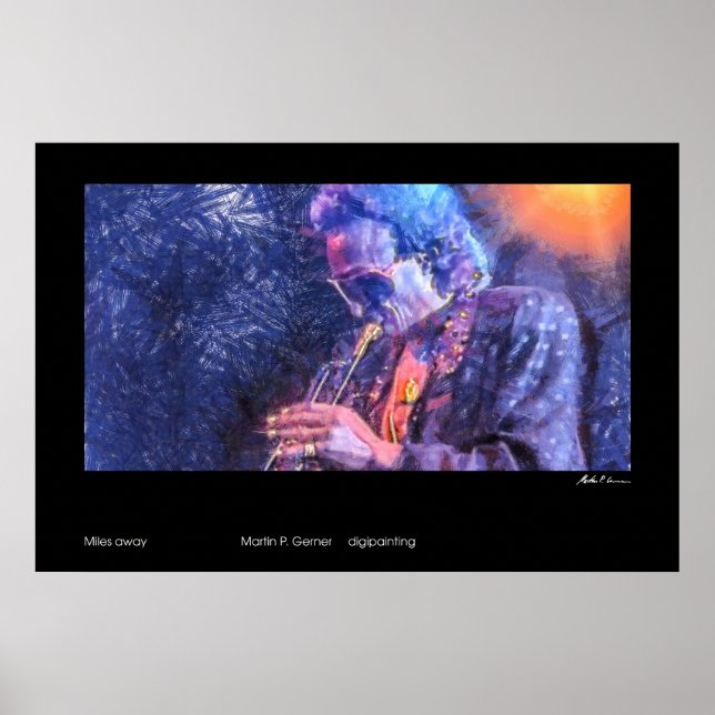 Miles away (Miles Davis painting) Poster (Framsidan)