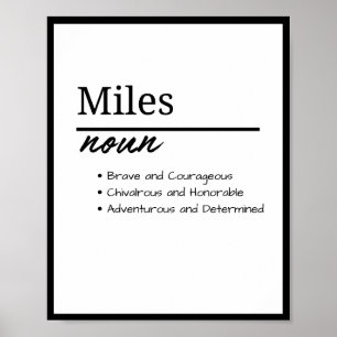 Miles, Boy Personlig Namn Definition Poster