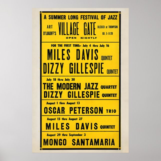 Miles Davis - Dizzy Gillespie - Mongo Santamaria Poster (Framsidan)