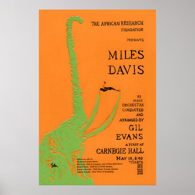Miles Davis - Gil Evans jazzaffisch - På Carnegie Poster (Framsidan)