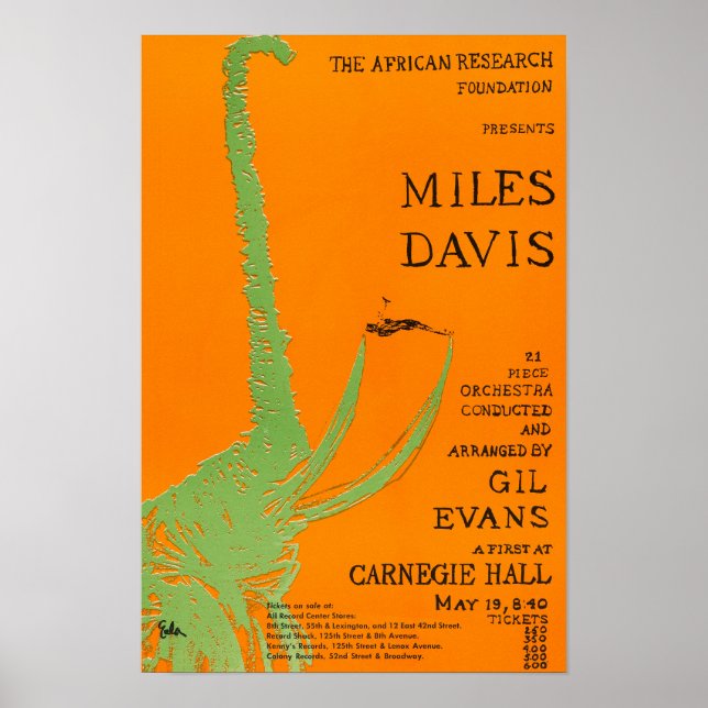 Miles Davis / Gil Evans vid Carnegie Hall Concert Poster (Framsidan)