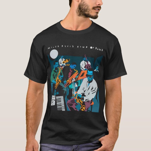 Miles Davis Kind of Blue Illustrerad av Maximilian T Shirt (Framsida)