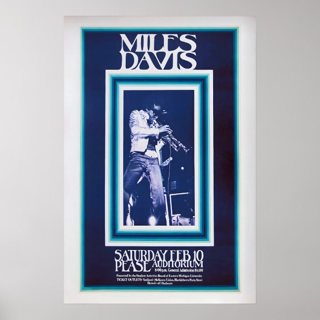 Miles Davis Konsert Affisch Vintage Musiktryck 1 (Framsidan)