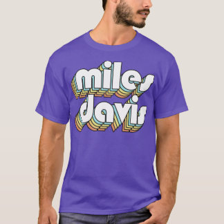 Miles Davis Retro Regbow Typography Faded Stil T Shirt