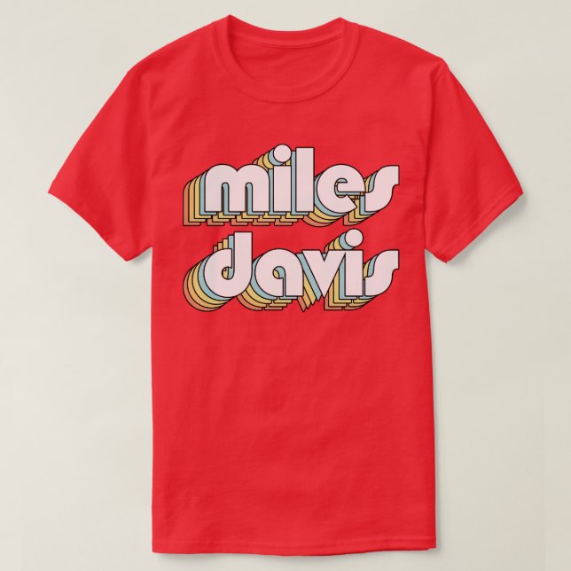 Miles Davis Retro Typography Faded Stil T Shirt (Design framsida)