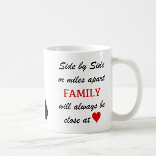 miles ifrån varandra men nära på hjärta kaffemugg