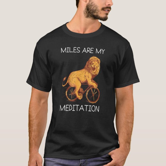 Miles Meditation Mountain Bike Mtb Lejon Cycling B T Shirt (Framsida)