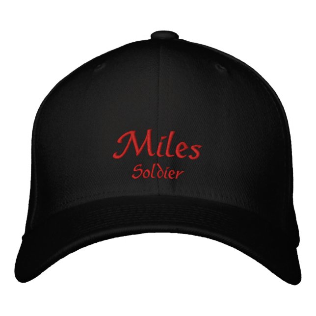 Miles Namn Cap / Hat Broderad Keps (Framsida)