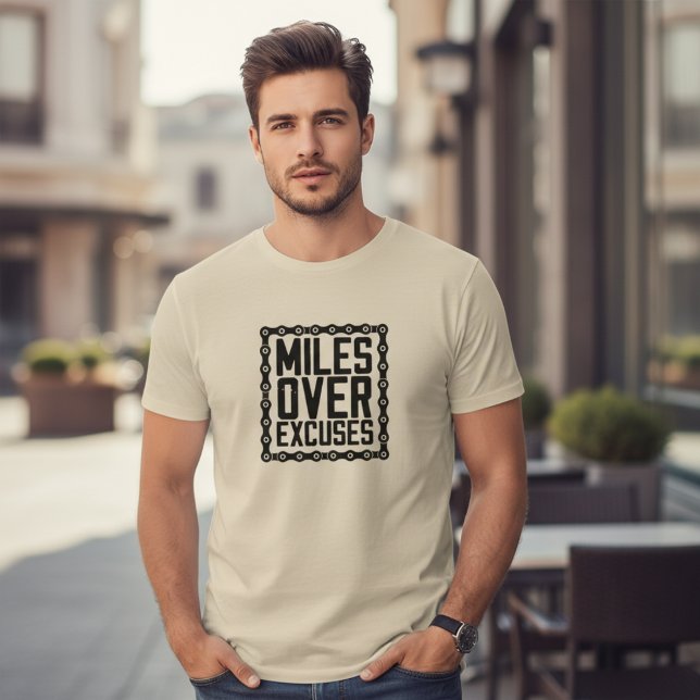 Miles Over Excuses Fitness Motivation T Shirt (Skapare uppladdad)