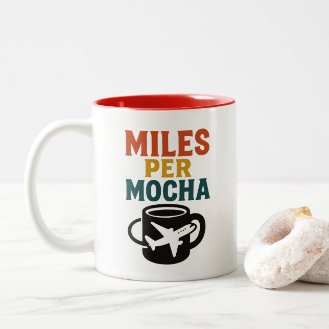 Miles Per Mocha - Travelers Motivation Coffee Mugg (Med munk)
