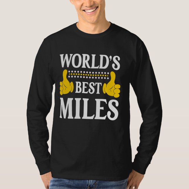 Miles Surname Funny Team Family Efternamn World's T Shirt (Framsida)