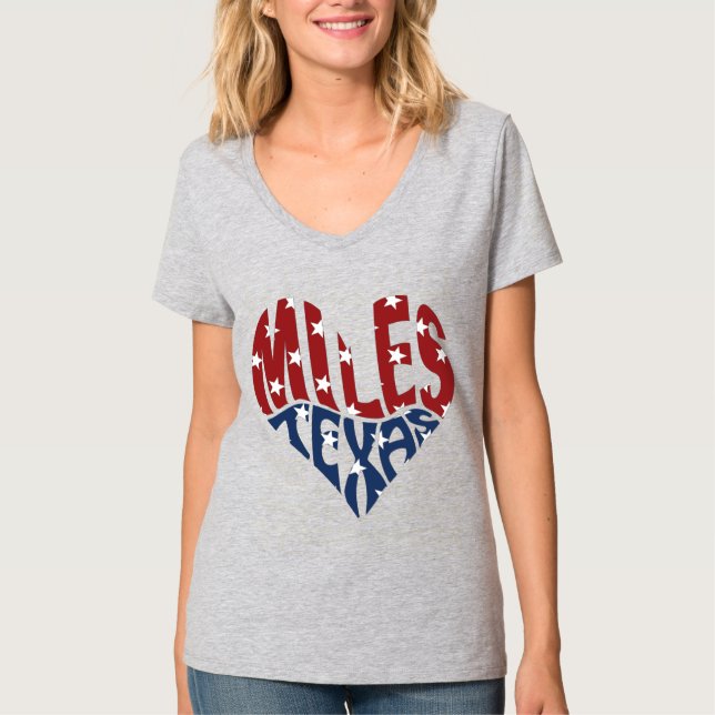 ’MILES, TEXAS HEART STARS’ T-Shirt (Framsida)
