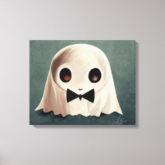 Miles the Friendly Ghost ・ Cute Halloween Art Art Canvastryck