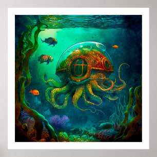 Miles under Sea Art Illustration Poster 3
