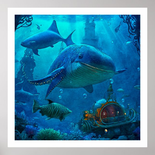 Miles under Sea Art Illustration Poster 4 (Framsidan)